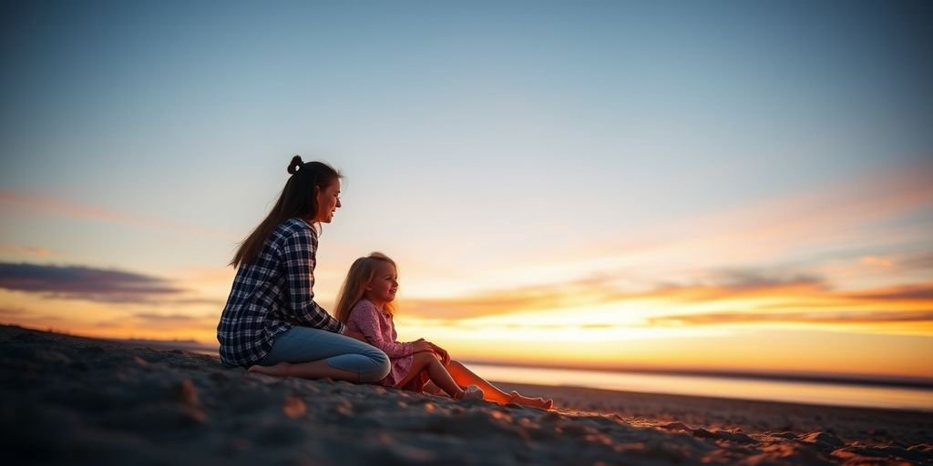 Familie på strandferie