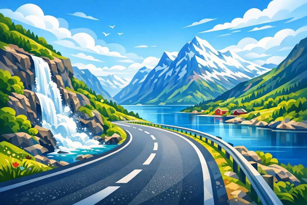 “Roadtrip i Norge: Guide til De Beste Nasjonale Turistveiene”